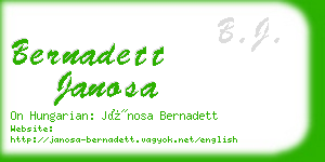 bernadett janosa business card